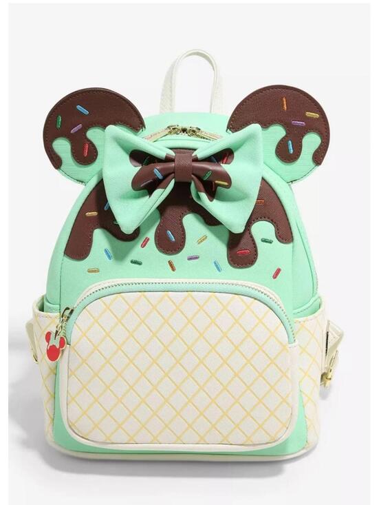 Loungefly Disney Minnie Mouse Mint Chocolate Sundae Mini Backpack NWT